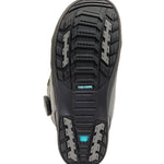 K2 Hanford 2025 snowboard boot, black with blue accents and a textured sole.