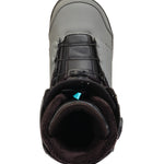 K2 Hanford 2025 snowboard boot, black and gray with red accents and Boa lacing system.