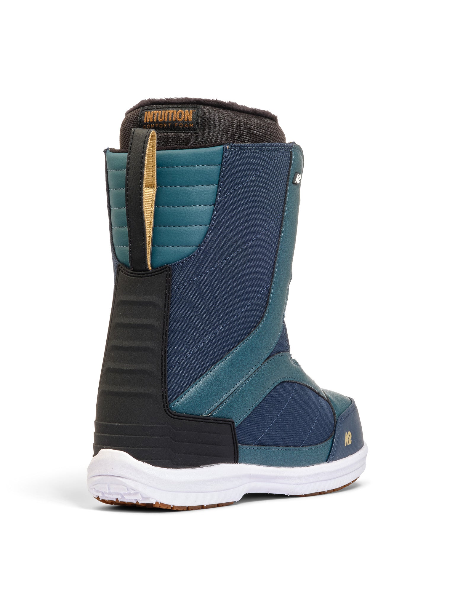 Blue K2 Haven snowboard boot features a white sole and black accents.