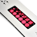 K2 Hypnotist snowboard 2025 features a black top with red graphic accents.