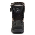 K2 Kinsley 2025 women's snowboard boot features a black and gray colorway with Boa lacing.