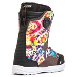 Vibrant K2 Kinsley snowboard boot features a multi-color tie-dye design with BOA lacing.