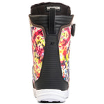 K2 Women's Kinsley snowboard boot features a vibrant, multi-colored floral print with black accents.