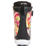 K2 Women's Kinsley snowboard boot features a vibrant, multi-colored floral print with black accents.