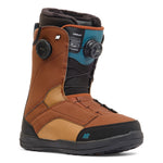 K2 Kinsley snowboard boot features a teal and orange color scheme with BOA lacing system.