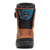 K2 Kinsley snowboard boot features a brown and black colorway with BOA lacing system.