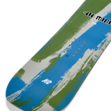 K2 Lil Mini snowboard features a vibrant green and blue design.