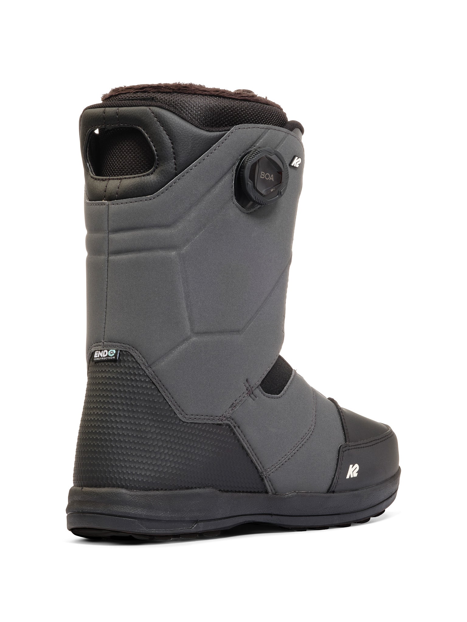 Black K2 Maysis snowboard boots feature a BOA lacing system and textured detailing.
