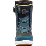 Blue K2 Maysis snowboard boots feature a BOA lacing system and a contrasting tan heel.