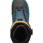 K2 Maysis 2025 snowboard boots feature a blue and black color scheme with Boa lacing.