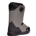 Black and gray K2 Maysis snowboard boots feature a BOA lacing system and textured soles.
