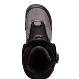 Black K2 Maysis snowboard boots feature a dark gray lace-up closure and textured sole.