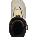 K2 Maysis snowboard boots, a white and blue design with visible lacing and detailing.