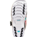 K2 Maysis snowboard boots, black and teal design with a vibrant graphic pattern.