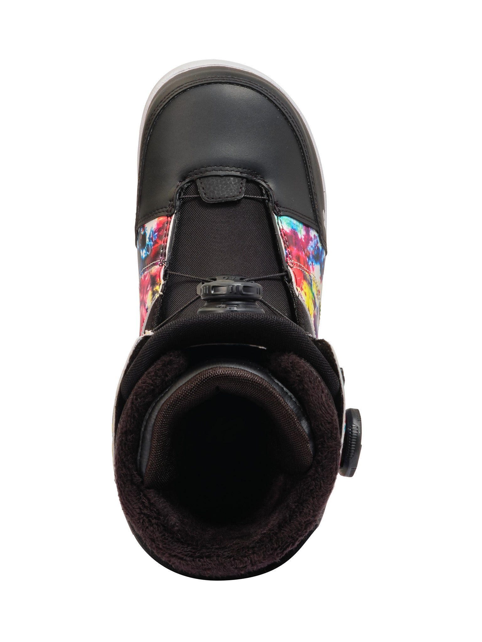 K2 Maysis 2025 snowboard boots feature a vibrant, multi-colored design with black accents.