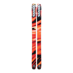 K2 Mindbender 108Ti skis feature a red and black graphic design.
