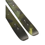 K2 Mindbender 116C skis feature a distinctive red and white design on a gray background.