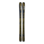 K2 Mindbender 89Ti skis feature a distinctive dark green and cream colorway.