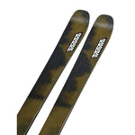 K2 Mindbender 89Ti skis 2025, featuring a distinctive black and yellow graphic design.