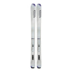 K2 Women's Mindbender 90C skis, 2025 model, feature a white and gray design.