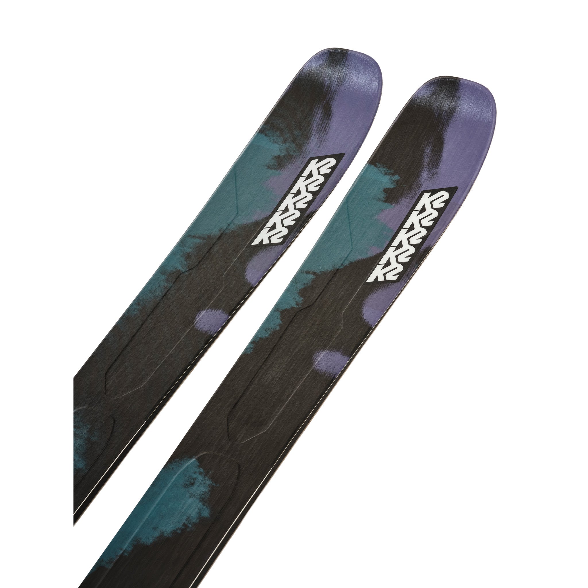K2 Women's Mindbender 99Ti Wide skis 2025 feature a blue and white design.