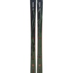 K2 Mindbender 101 skis pair, dark tops with orange stripe and K2 graphics