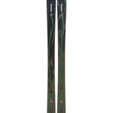 K2 Mindbender 101 skis pair, dark tops with orange stripe and K2 graphics