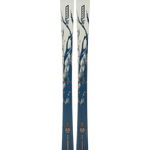 K2 Mindbender 88 skis, white tops with blue graphic and orange edges