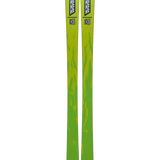 K2 Mindbender 96 skis, bright lime green topsheet with black K2 markings, pair