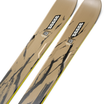 K2 Mindbender 96 skis, tan topsheet with black brush graphics and K2 logos