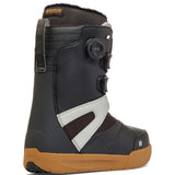 Black K2 Boundary snowboard boot features a white stripe and BOA lacing system.