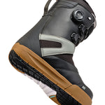 K2 Boundary snowboard boot features a gray and black colorway with BOA lacing system and brown sole.