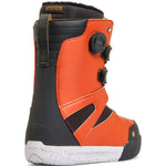 K2 Boundary snowboard boot features a black and orange color scheme with Boa lacing system.