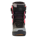 K2 Boundary 2025 snowboard boot features black, gray, and red accents with a lace-up closure.