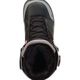 Black K2 Boundary snowboard boot features red accents and a lace-up closure.