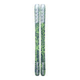 K2 Reckoner 102 skis feature a vibrant green and black floral design.