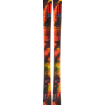 K2 Reckoner 92 skis, orange-yellow tie-dye graphic, front view.