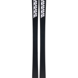 K2 Reckoner 92 skis, dark finish with white K2 logos, rear view.
