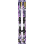 K2 women's Reckoner 92 skis in purple and white with black bindings