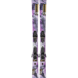 K2 women's Reckoner 92 skis in purple and white with black bindings