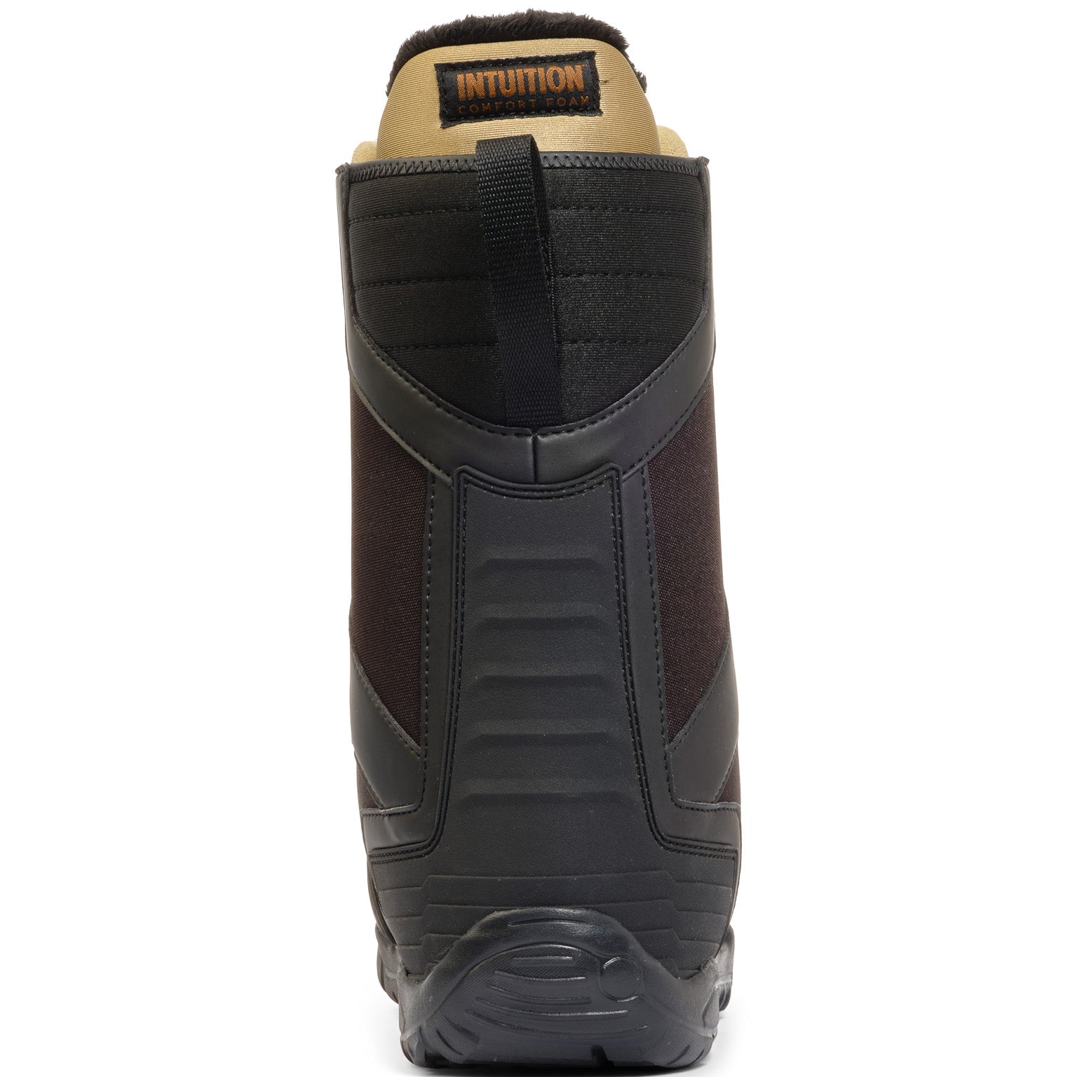 K2 Rosko 2025 snowboard boot features a black upper with a gray sole and red accents.