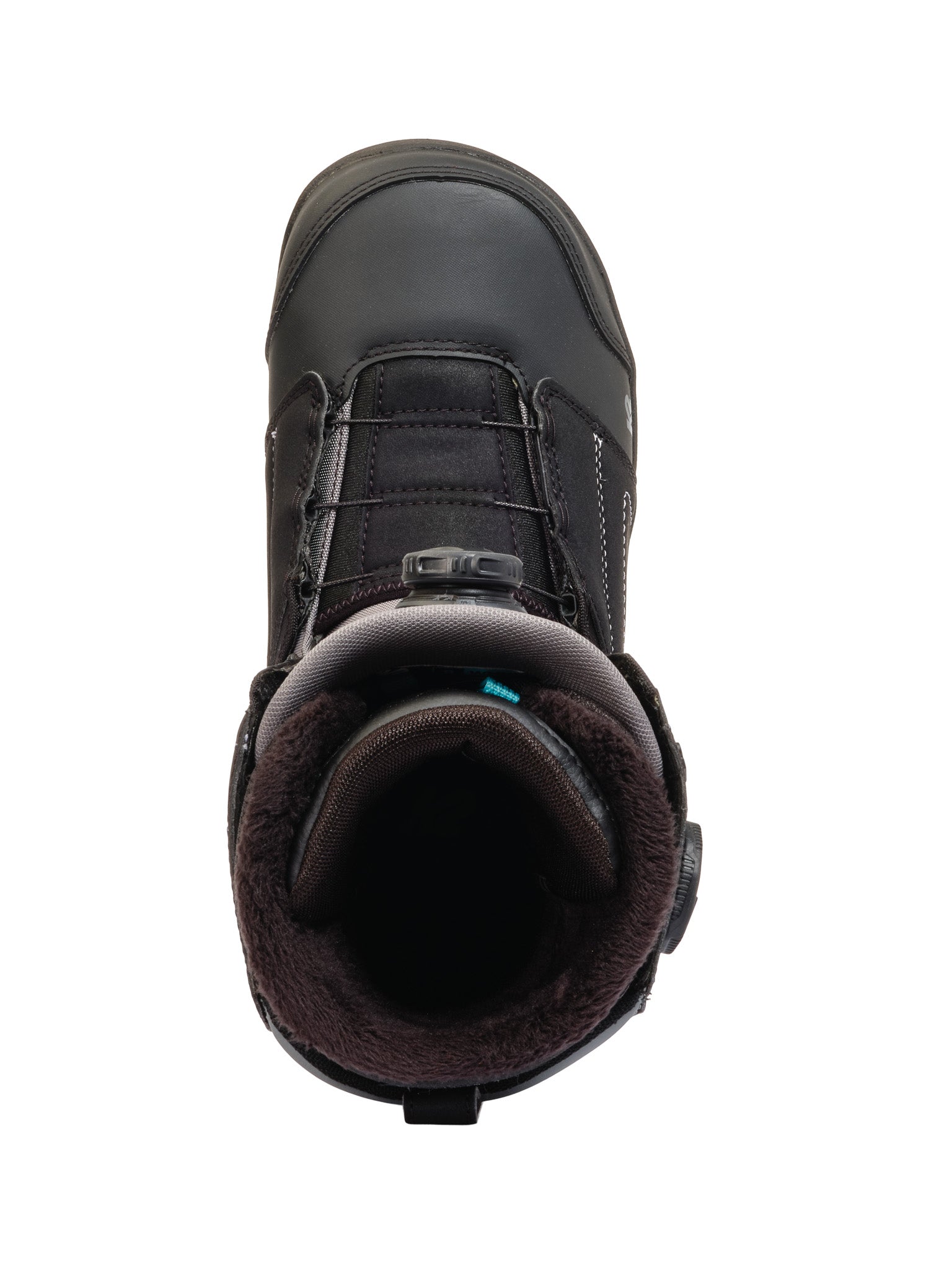 Black K2 Trance 2025 women's snowboard boot with Boa lacing system and gray accents.