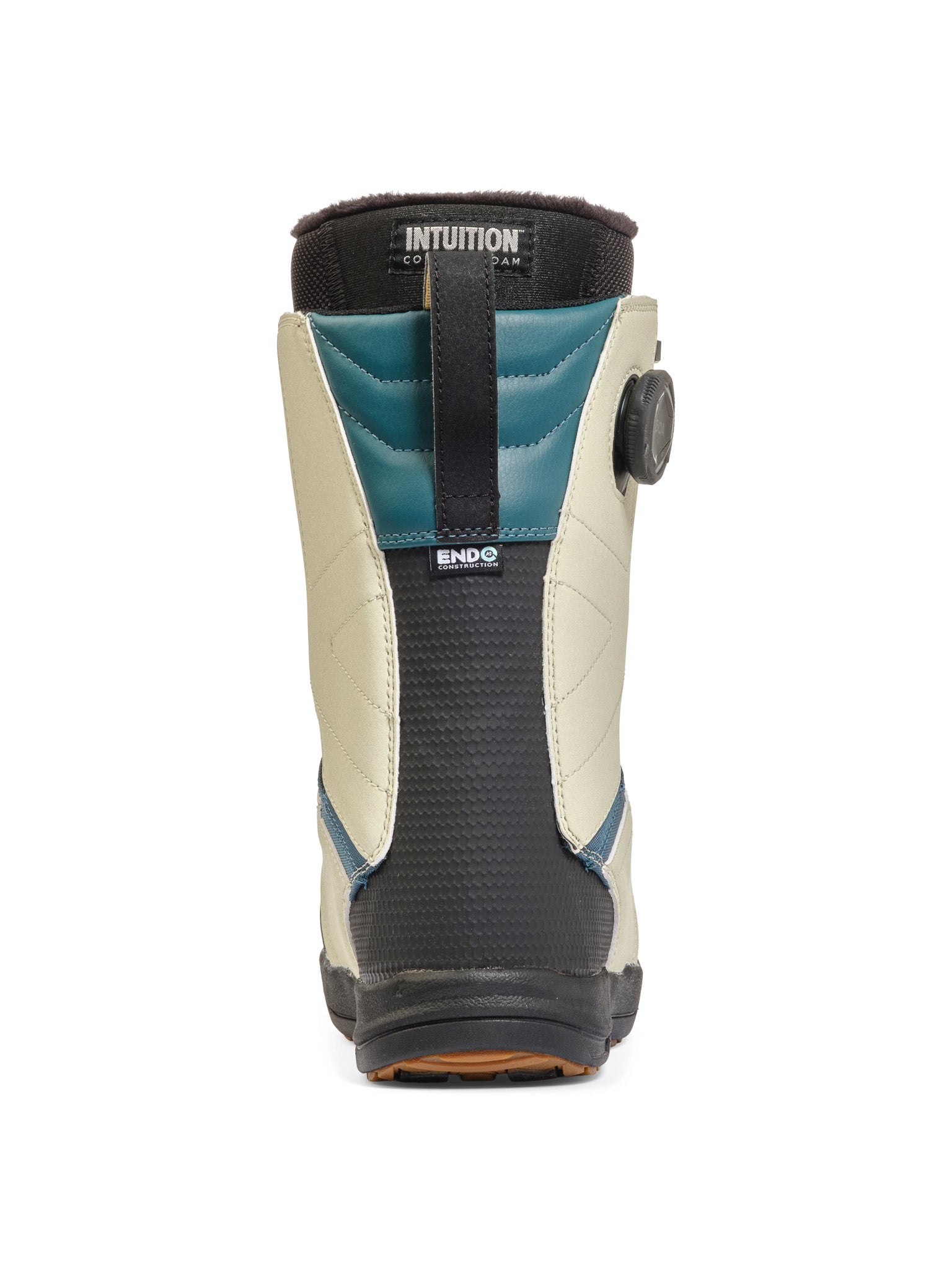 K2 Women's Trance 2025 snowboard boot features a black and teal colorway with a rear adjustment dial.