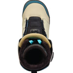 K2 Women's Trance snowboard boot, 2025 model, features a teal and cream colorway with black accents.