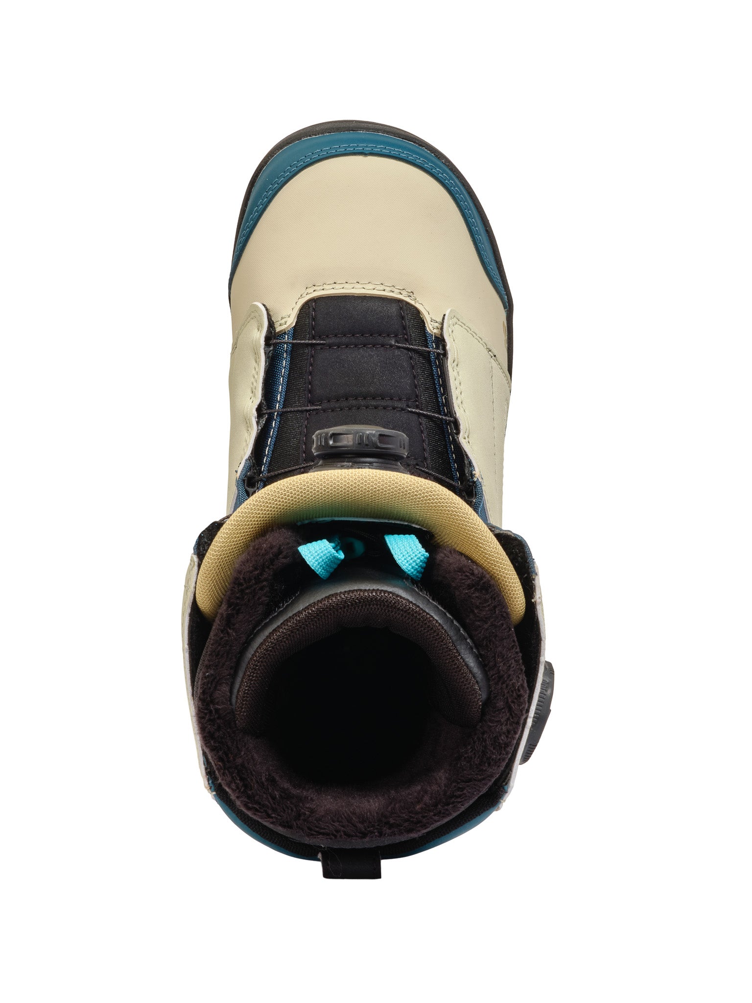 K2 Women's Trance snowboard boot, 2025 model, features a teal and cream colorway with black accents.