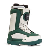K2 YOU+H snowboard boot in green and white with BOA lacing system.