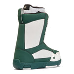 Green K2 YOU+H snowboard boot with white accents and a textured sole.