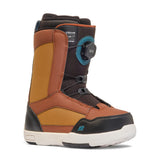 K2 YOU+H snowboard boot features a black and orange color scheme with BOA lacing system.