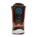 K2 YOU+H snowboard boot, featuring a black and orange color scheme with BOA lacing system.