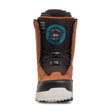 K2 YOU+H snowboard boot, featuring a black and orange color scheme with BOA lacing system.